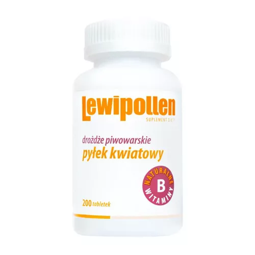 Lewipollen Drożdże Piwowarskie + Pyłek Kwiatowy, 200 tabletek