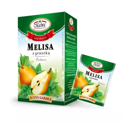 Malwa - herbatka ziołowo-owocowa, melisa z gruszką, 20 saszetek