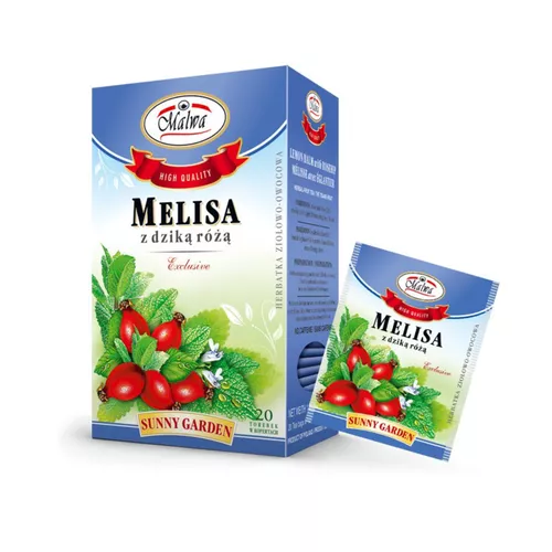 Malwa - herbatka ziołowo-owocowa, melisa z dziką różą, 20 saszetek