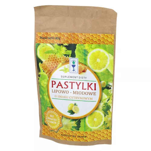 Planta Pastylki lipowo-miodowe o smaku cytrynowym, 80 g