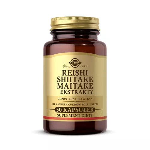 Solgar Reishi Shiitake Maitake, 50 kapsułek