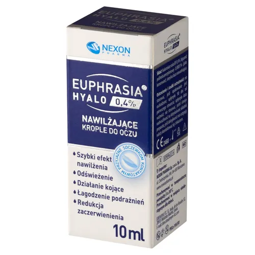 Euphrasia Hyalo 0,4% - nawilżające krople do oczu, 10 ml