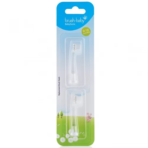 BRUSH-BABY - BabySonic, końcówka do szczoteczki sonicznej, 0-18m, 2 sztuki