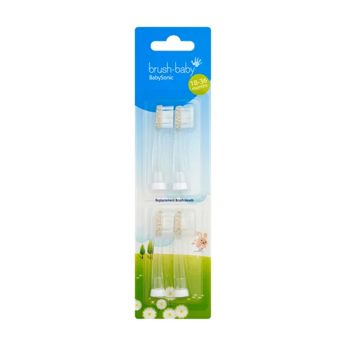 BRUSH-BABY - BabySonic, końcówka do szczoteczki sonicznej, 18-36m, 4 sztuki