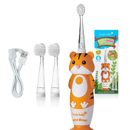 BRUSH-BABY - WildOnes, soniczna szczoteczka do zębów, TYGRYS, 1 sztuka