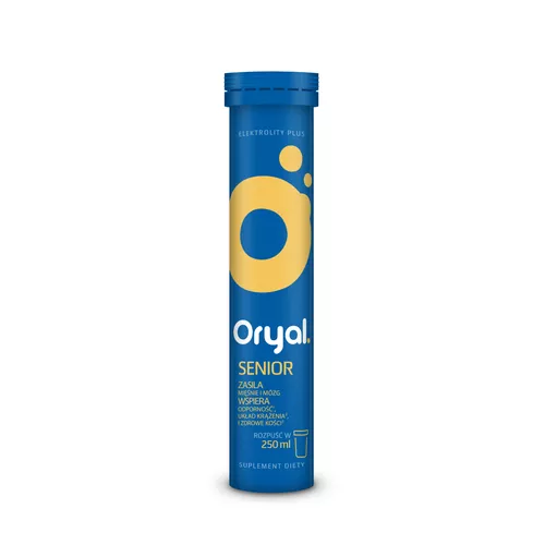 Oryal Senior, pomarańcza i bergamota, 20 tabletek musujących
