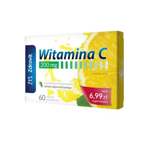 Zdrovit Witamina C, 200 mg, 60 tabletek