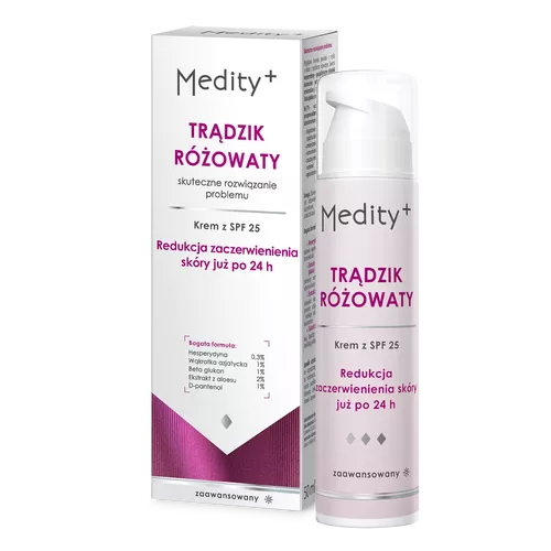 Medity+ - krem do twarzy na dzień, na trądzik różowaty, SPF25, 50 ml