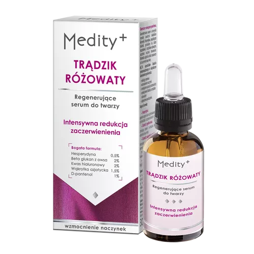 Medity+ - regenerujące serum do twarzy, na trądzik różowaty, 30 ml