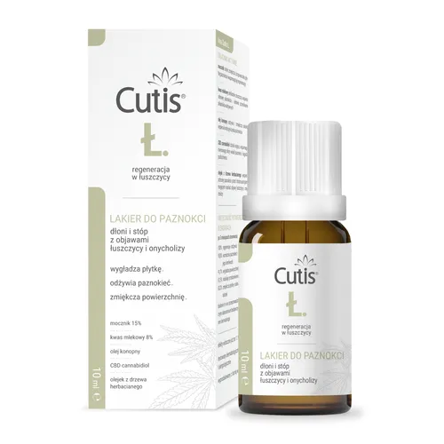 Cutis Ł - lakier do paznokci + CBD, onycholiza i  łuszczyca, 10 ml