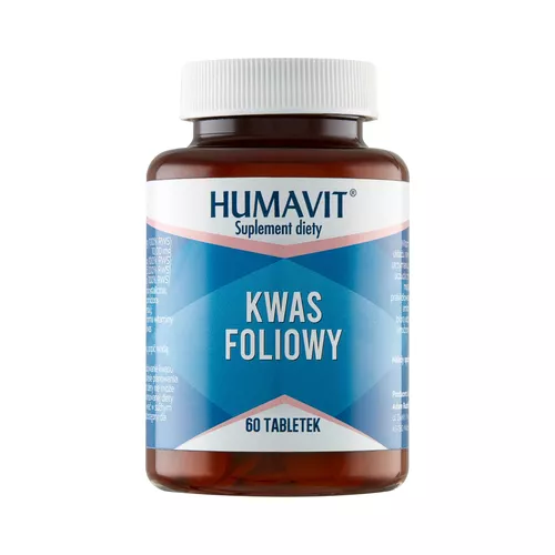 Humavit, Kwas Foliowy + witaminy B6, B12, E, 60 tabletek
