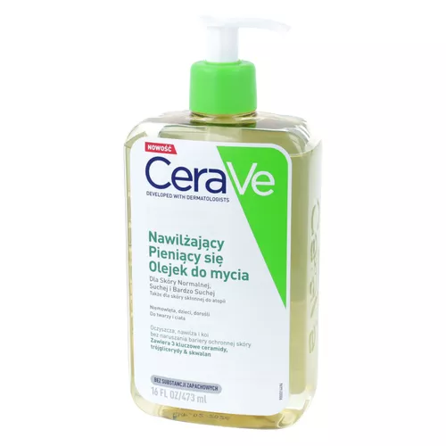 CeraVe - nawilżający pieniący się olejek z ceramidami do mycia, 473 ml