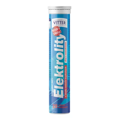 Vitter Blue - elektrolity o smaku owoców tropikalnych, 20 tabletek musujących