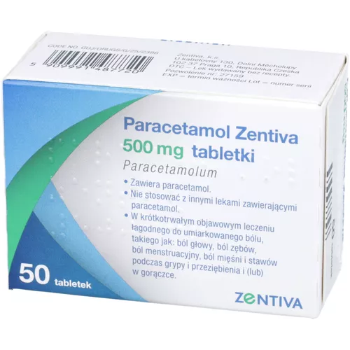 Paracetamol Zentiva 500 mg, 50 tabletek