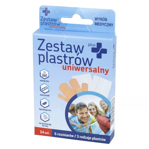 Zdrowe Korzyści - Plus+, zestaw plastrów uniwersalnych, 24 sztuki