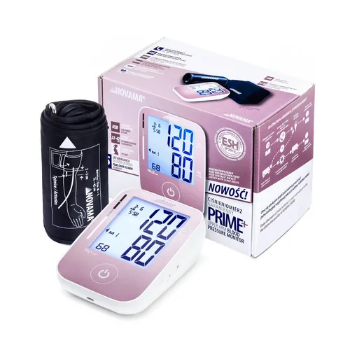 NOVAMA Prime+ Pink - ciśnieniomierz naramienny z delikatnym i szybkim pomiarem podczas pompowania, 1 sztuka