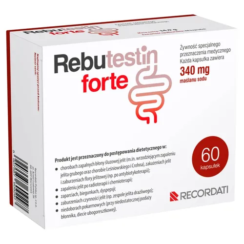 Rebutestin Forte, 340 mg maślanu sodu, 60 kapsułek
