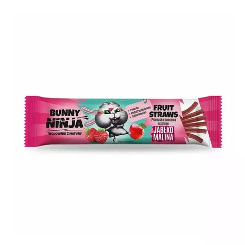 Bunny Ninja Straws - przekąska o smaku jabłka i maliny, 16 g
