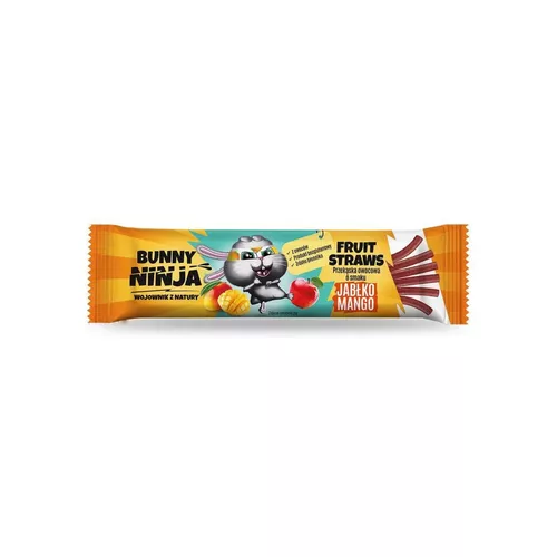 Bunny Ninja Straws - przekąska o smaku jabłka i mango, 16 g