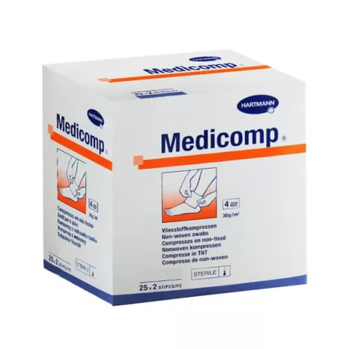 HARTMANN - medicomp, kompresy jałowe, 10 cm x 20 cm, 50 sztuk