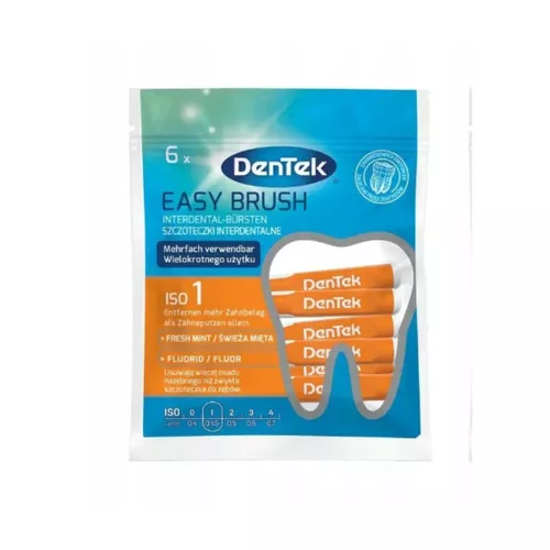 Dentek Easy Brush, szczoteczki interdertalne, rozmiar 1, 6 sztuk