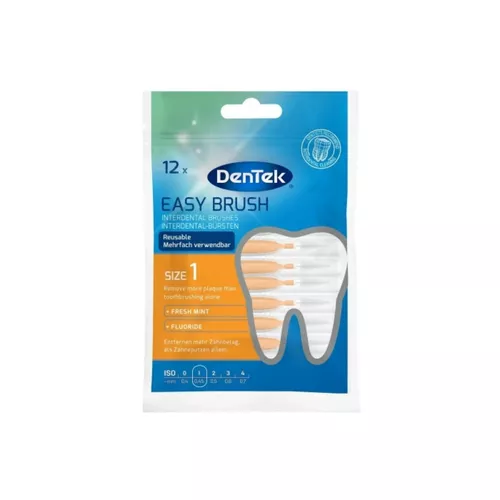 Dentek Easy Brush, szczoteczki interdertalne, rozmiar 1, 12 sztuk