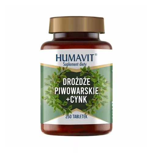 Humavit, Drożdże piwowarskie + cynk, 250 tabletek