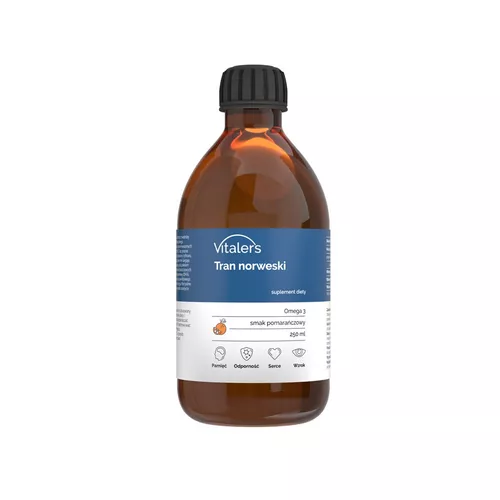 Vitaler's Tran norweski, smak pomarańczowy, 250 ml