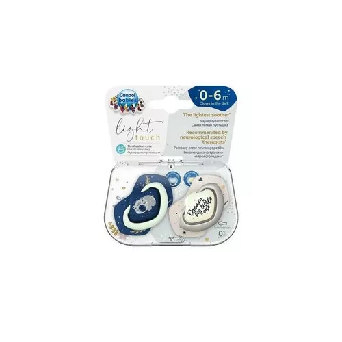 Canpol babies - smoczek silikonowy 0-6m, symetryczny Sleepy Koala Boy 22/658, 2 sztuki