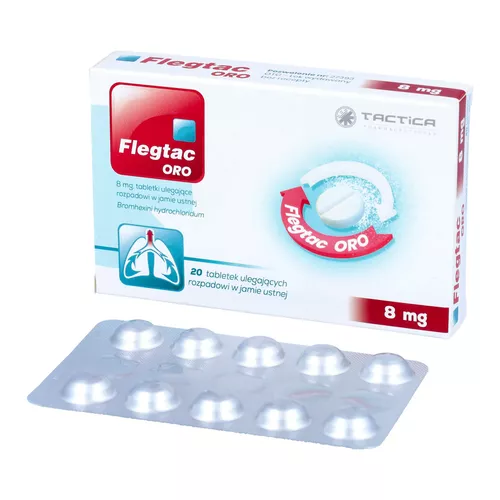 Flegtac Oro 8 mg, 20 tabletek