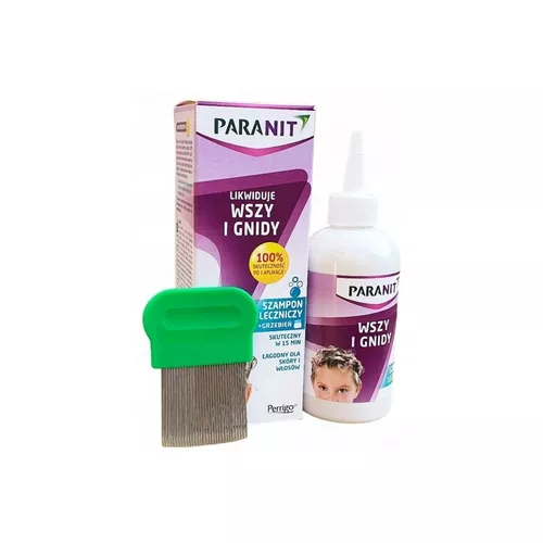 PARANIT - szampon leczniczy likwidujący wszy i gnidy, 200 ml + grzebień, 1 zestaw