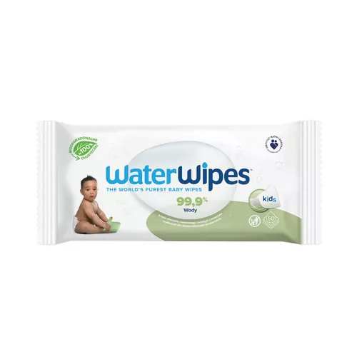 WaterWipes - chusteczki nawilżane 99,9% wody, 60 sztuk