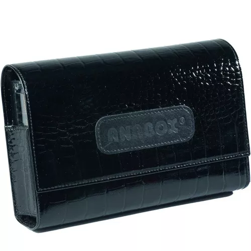 Anabox - Kasetka na leki, 1x7, De lux czarny lakier, 1 sztuka