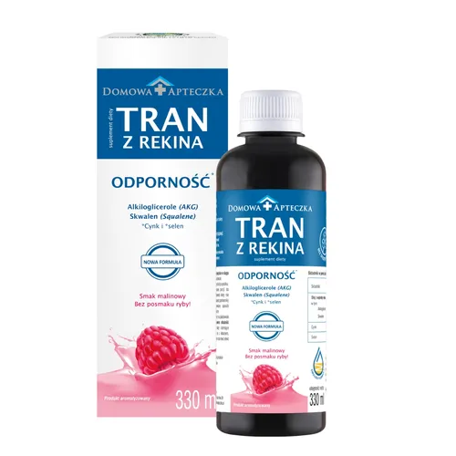 Domowa Apteczka, tran z rekina, smak malinowy, 330 ml