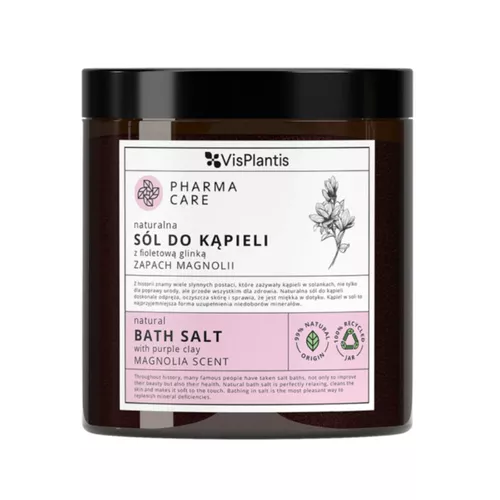Vis Plantis Pharma Care - Naturalna sól do kąpieli z fioletową glinką i magnolią, 800 g