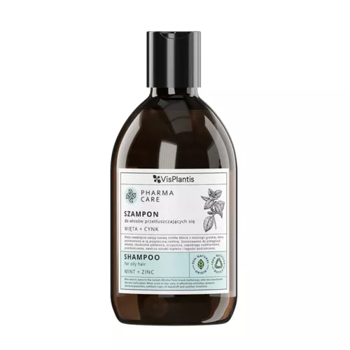 Vis Plantis Pharma Care - szampon do włosów przetłuszczających się, mięta i cynk, 500 ml