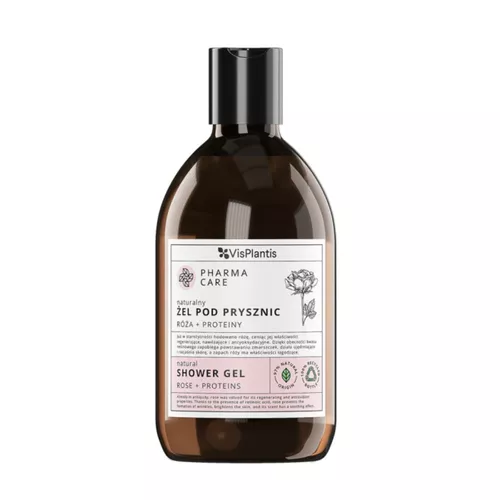 Vis Plantis Pharma Care - naturalny żel pod prysznic, róża i proteiny, 500 ml