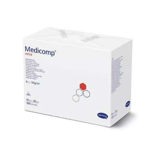 MEDICOMP Extra - kompresy niejałowe, 6-warstwowe, 10 cm x 20 cm, 100 sztuk