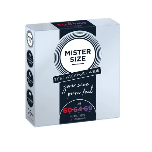 Mister Size - prezerwatywy dopasowane do rozmiaru 60mm, 64mm, 69mm, 3 sztuki