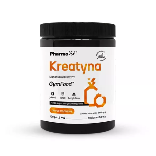 PharmoVit Gym Food Kreatyna, owoce tropikalne, 500 g