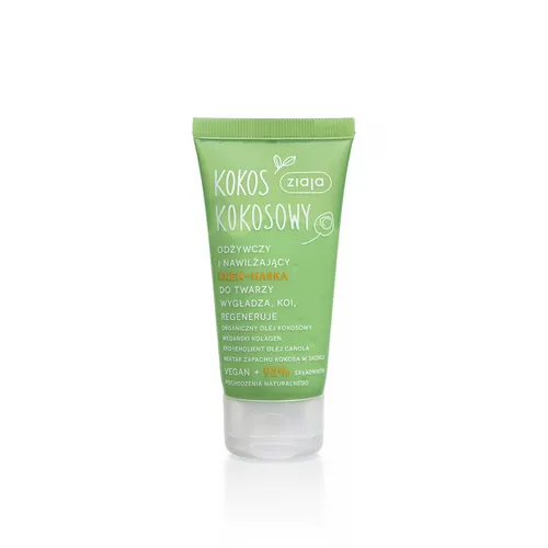 ziaja - odżywczy i nawilżający krem-maska do twarzy, kokosowy,  50 ml
