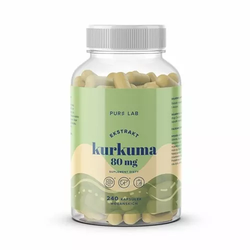 Aura Herbals, Pure Lab Ekstrakt z kurkumy 80 mg, 240 kapsułek