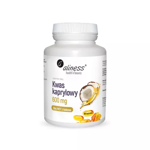 Aliness, Kwas kaprylowy (600 mg), 90 kapsułek