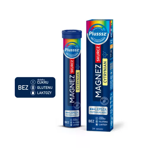 Plusssz, Magnez Skurcz Cytrynian, 24 tabletki