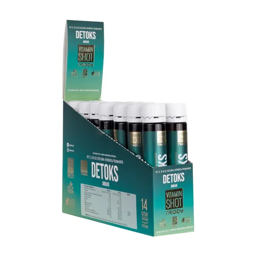 ZESTAW: 14 x TRIGGY Vitamin Shot Detoks, smak zielonego jabłka, 25 ml