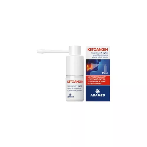 Ketoangin 1 mg/ml, aerozol do stosowania w jamie ustnej, 15 ml