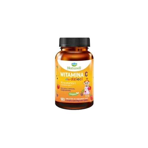 Naturell, Witamina C dla dzieci, 180 tabletek