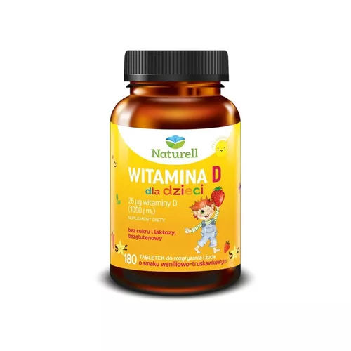 Naturell, Witamina D dla dzieci, 180 tabletek