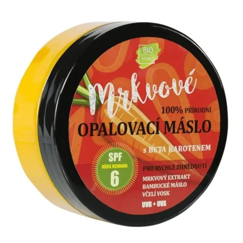 VIVACO - Naturalne masło do opalania z ekstraktem z marchwi, SPF 6, 150 ml