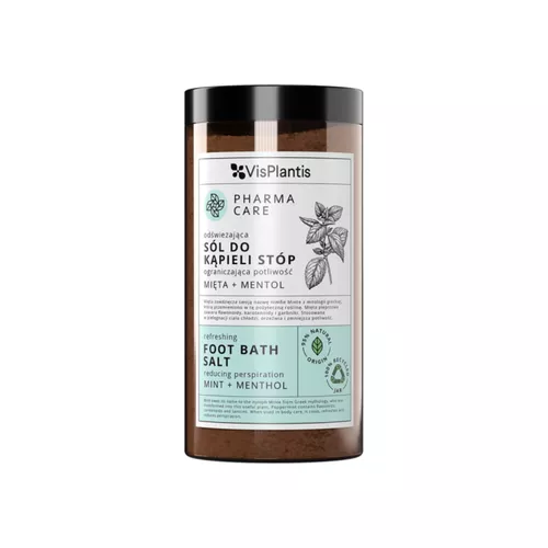 VisPlantis - odświeżająca sól do kąpieli stóp ograniczająca potliwość, mięta + mentol, 560 g